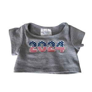 Build A Bear Workshop 2024 Patriotic T Shirt 4th July Red White Blue Top